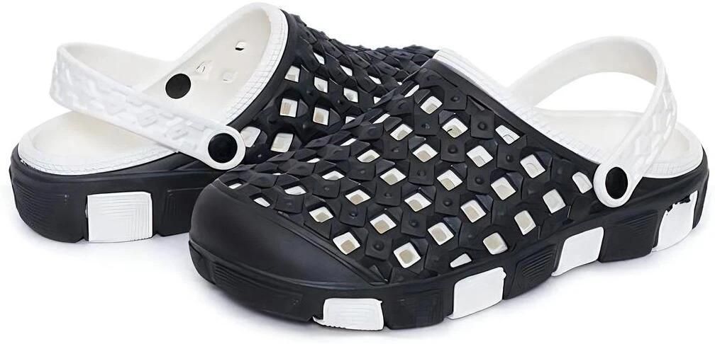 Black, Unisex Branded Clogs, Comfortable, Lightweight, and Breathable Slip-on Sandals for Men & Women